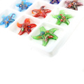 Millefiori et or sable Starfish Lampwork verre pendentifs à la main feuille de verre pendentifs pour collier 12 pcs / boîte, MC0008